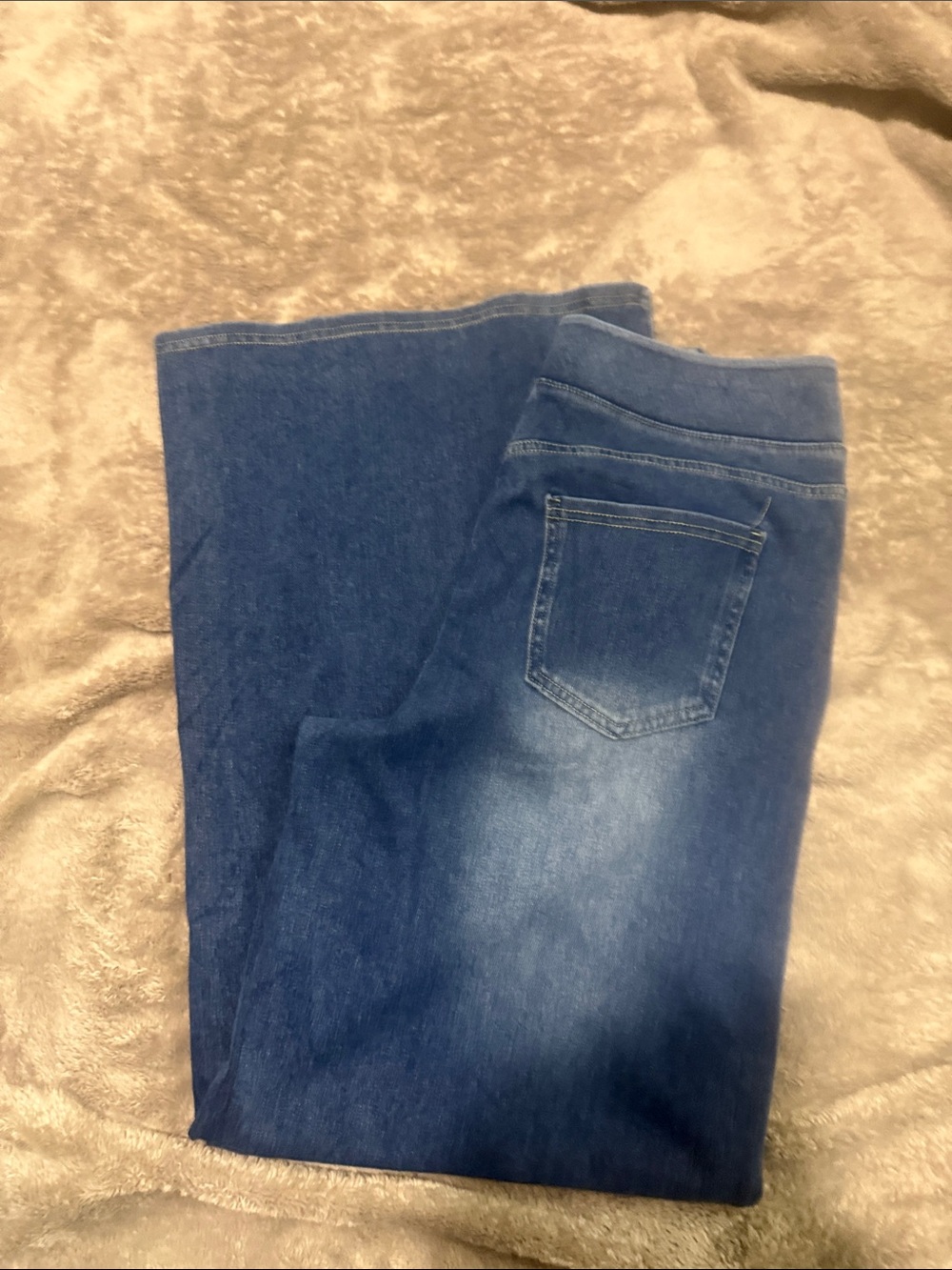 HALARA Women's Flare Wide Leg Jeans - Dark Blue Wash Large